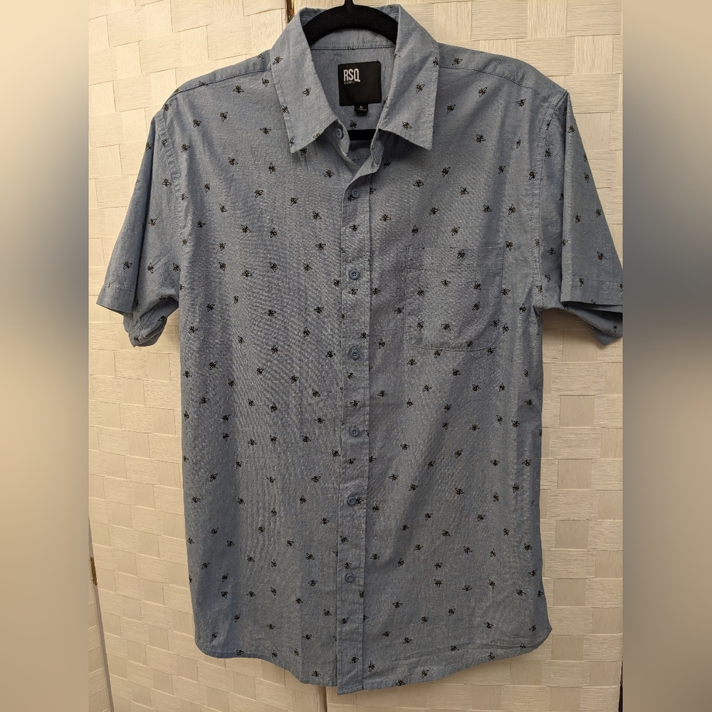RSQ Collective Bee button down shirt men's small